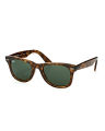 Ray-Ban Wayfarer Ease Square Acetate Polished Light Havana Frame Green Lenses-RB4340-710-50. 