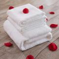 Set of 3 Luxury 100% Cotton White Color Hotel Bath Towels Textile Set. 