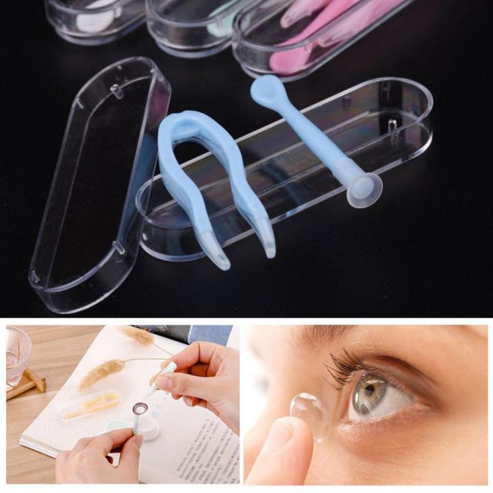 Contact Lens Inserter Wearing Tool Contact Lenses Tweezers Suction Stick Travel Kit for Eye Care Contact Lens Accessories