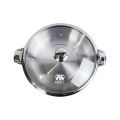 Stainless Steel Hot Pot 20cm Diameter with  Glass Lid 1.9 Litre. 
