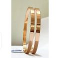 Pair of Bangles Jewelry Kara Plain Golden Color Stainless Steel High Quality for Girls and Women. 