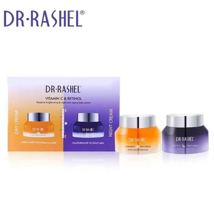 Dr Rashel Vitamin C & Retinol Day and Night Time Brightening and Anti-Aging Face Cream – Pack of 2