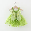 Summer Butterfly Wings Baby Dresses New Solid Color Baby Girl Sling Dress Korean Style Fashion Girls Children'S Clothing (0-3 Years). 