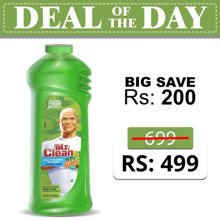 𝐖𝐁𝐌 𝐌𝐫 𝐂𝐥𝐞𝐚𝐧 Multi-Purpose Cleaner (Scratches on Bottle & Label Damaged) - 709ml Anti Bacterial  & Stain Remover