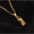 New Arrival Stainless Steel Shoe Pendant Necklace With Cuban Gold Chain Fashion Hip Hop Jewelry. 