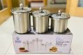 stainless steel storage jars set of 3 / storage kitchen canisters set premium quality in wholesale price. 