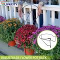 Garden Planter Stand Metal Hanging Plant Pot Holder for Balcony Railing Indoor Outdoor Vertical Stairs Flower Pot Shelf Stand Bracket Clip Buyers' Choice Long-lasting Flowerpot Holder. 