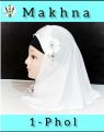 pack of 1 black/white makhna head scarf hijab for girls kids women muslim wear. 