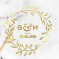 100pcs/Lot Personalized Custom Logo Stickers Clear Transparent Gold Foil Silver Business Logo Stickers Wedding Stickers. 