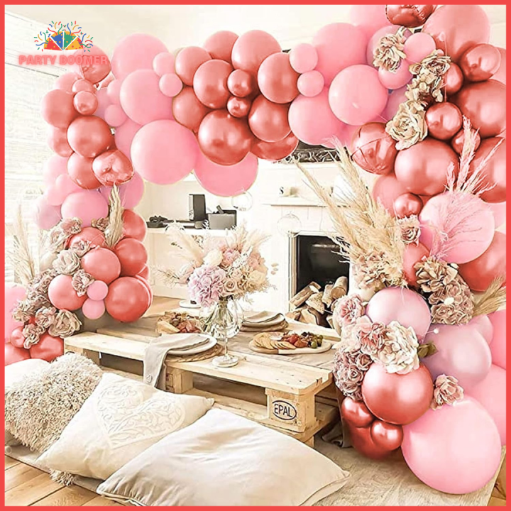 Party Boomers Radiant Rose Gold and Pretty Pink Metallic Balloons Set of 50 Elevate Your Special Event Decorations pb Daraz.pk