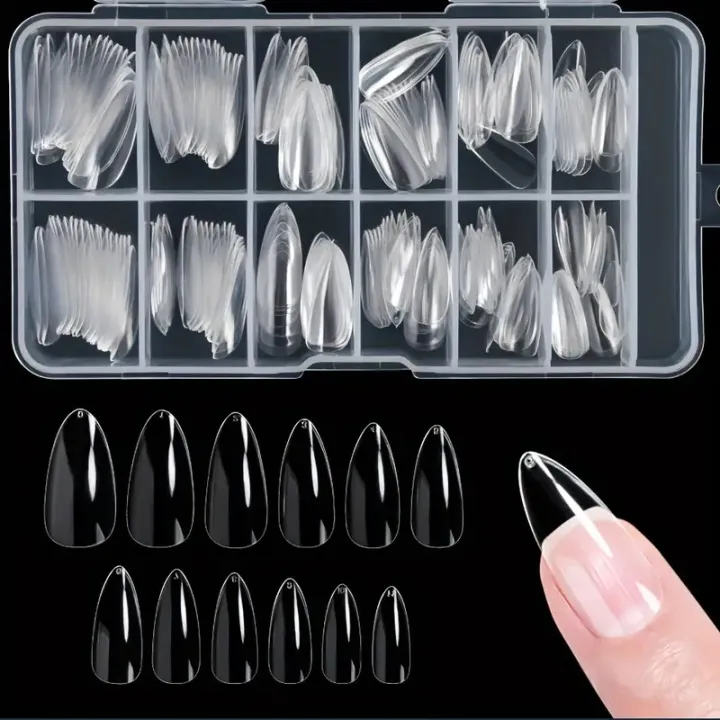 100pcs%20Almond%20Shape%20Transparent%20/%20White%20Color%20Artificial%20Nails%20Nails%20kit%20Acrylic%20Nails%20Transparent%20Artificial%20nail.%20-%20Image%202