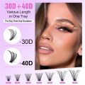 D Curl DIY Eyelash Extension Kit Black 9-16mm Natural Look Cluster Lash Individual Lashes for Self Application at Home. 