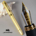 IRAURITA FOUNTAIN PEN JINHAO X450 DARK GREEN AND GOLDEN 18 KGP 0.7mm BROAD NIB FULL METAL BLUE RED 21 COLORS AND INK JINHAO 450. 
