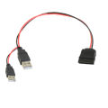 SATA to USB Power Cable HDD USB Adapter 40cm USB 5V Male To 15Pin SATA Female USB Port Power Supply for Laptop 2.5 SATA HDD SSD. 