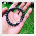 ShopSphere Black Dumbbell Bracelet Gym Bros Bracelet Volcanic Stone Adjustable Natural Stone Beads Bracelet Fitness Barbell Jewelry for Men. 