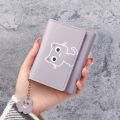 Women Wallet Cute Cat Short Wallet Leather Small Purse Girls Money Bag Card Holder Ladies Female Hasp Creative Fashion Wallet. 