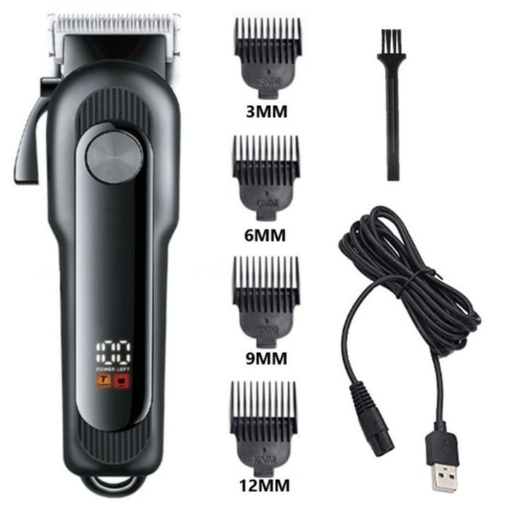 Genuine 6080 Professional Barber Hair Clipper / LED Display Rechargeable Hair Trimmer For Men / Electric Hair Cutting Machine / Cord & Cordless Shaving Trimming Machine / Original High Quality Trimmers / Men’s Body Hair Removal Cutting Machine