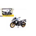 BMW R1250 GS White with Blue and Red Stripes 1/12 Diecast Motorcycle Model by Maisto. 