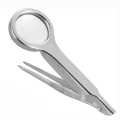 10X Handheld Magnifying Glass with Tweezers Stainless Steel Mini Magnifying Glass Loupe for Inspection Jewelry Coins Stamps Maps. 