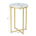 White Coffee Table  X  Serving Table With Wooden  Marble sheet Top  & Metal Base. 