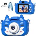 ÀÔNÎSÊ Kids Digital Camera, Kids Selfie Camera, 32GB SD Card, 1080P HD Video Recorder, Shockproof Dual lens Camera Toys for Boys and Girls, Christmas, Birthday Gifts for Kids Age 3-12 (Blue). 