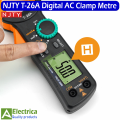 NJTY T-26A True-RMS Clamp Multimeter DC Curent Clamp Meter Digital rue RMS AC DC Ohm Hz C/F Pinza Amperimetrica Tester by Electrica. 