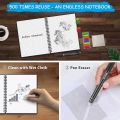 Reusable Notebook Erasable Microwave Heating Waterproof Notepad Spiral Book for School A5 Smart Notebook With Pen&Cloth. 