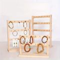 Wood Jewelry Display Stand Jewelry Pendant Necklace Earrings Stand Hook Desktop Display Holders. 