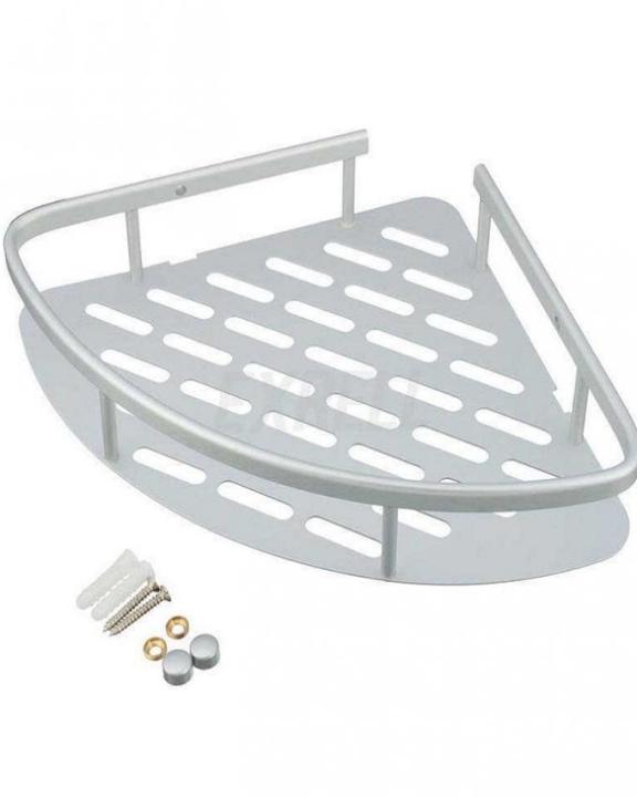 Single Layer Aluminium Bathroom Corner Rack | Daraz.pk