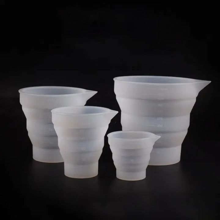 Durable With Scale Foldable Silicone Measuring Cup Reusable Multi-spec Epoxy Resin DIY Cups Mix Cup Portable Graduated Cup Jewelry Making