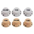 2 Set 1 Volume & 2 Tone Guitar Control Knobs, for Fender Strat Style Guitar - 1 Set Cream& 1 Set White+Black. 