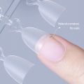 120pcs Frosted Super Short Half Cover Nail Tips Oval Coffin False Acrylic Nails Artificial Tips with Handle for Small Nail Bed. 