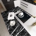60cm × 200cm Self Adhesive Black / White , Black Gold Marble Sheet for Kitchen - Anti Oil and Heat Resistant Wallpaper. 