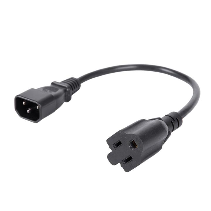 IEC 320 C14 Male to NEMA 5-15R Female Power Cable-1 x PC Power Adapter Cable-Black