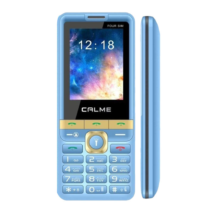 Calme Four Sim - 4 Sims mobile - PTA Approved - 2.4 Inch display - Auto call recording - 3000mAH Battery - Triple Style Camera