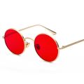 New gold round metal frame sunglasses men retro summer style women red lens sun glasses unisex yellow pink black. 