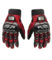 Motorbike Carbon Fiber Powersports Racing Gloves - Red. 