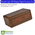 JINSUN Antique Style Wood Clock LED Display Bamboo Clock Digital Electronic Desktop Clock Calendars Voice Control despertador by Electrica. 
