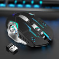 T2 Pro Wireless Rechargeable Gaming Mouse - 6 Buttons, Mechanical Design, Portable Mouse for PC & Laptop. 