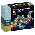 75 PCS Magnetic Tiles Building Blocks Set 3D Magnetic Toys with Lights for Kids, Colorful Magnetic Marble Run Balls Educational Toys for Children 3 Years Up, STEM Birthday Gifts. 
