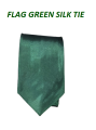 FLAG GREEN SILKY PLAIN TIE, MEDIUM TIE FLAG GREEN, FORMAL TIE FLAG GREEN. 