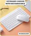 WIRELESS KEYBOARD MOUSE COMBO RECHARGEABLE CONNECT WITH BLUETOOTH UPTO 90 HOURS BATTERY TIMING CONNECT WITH MOBILE ,PC,LAPTOP,IPAD,TABLETS ,SMART LED & OTHER DEVICES. 
