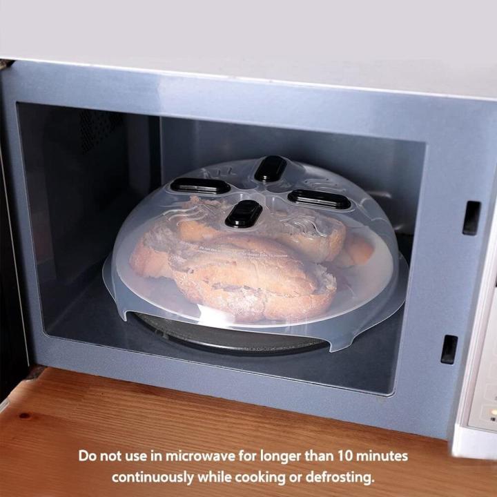 Microwave Plate Cover - Magnetic Hover Function | Microwave Lid Food Cover | Magnetic Microwave Splatter Lid with Steam Vents | 11.8 Inch