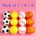 PU Foam Rubber Ball Toy basketball Hand Wrist Exercise Stress Relief Squeeze Soft Colorful Foam Ball 6.3CM. 