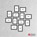 Pack of 12 Photo Frames, Black Color with glass, Photo Collage for Home and Office decor. 