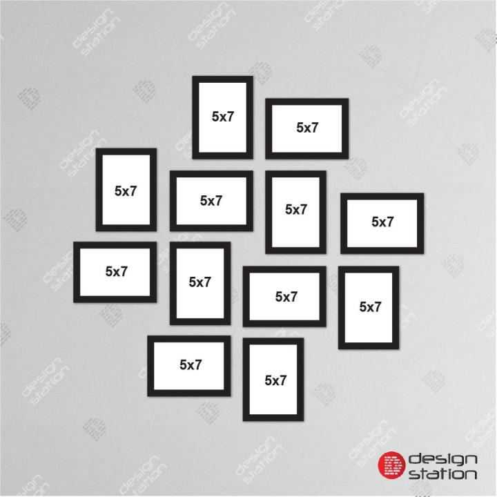 Pack of 12 Photo Frames, Black Color with glass, Photo Collage for Home and Office decor