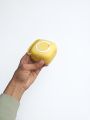 Soft Silicone Bath Scrubber with Soap Dispenser Compartment - Yellow Manual Body Massage Brush & Loofah Shower Brush for Deep Cleansing & Skin Exfoliation. 