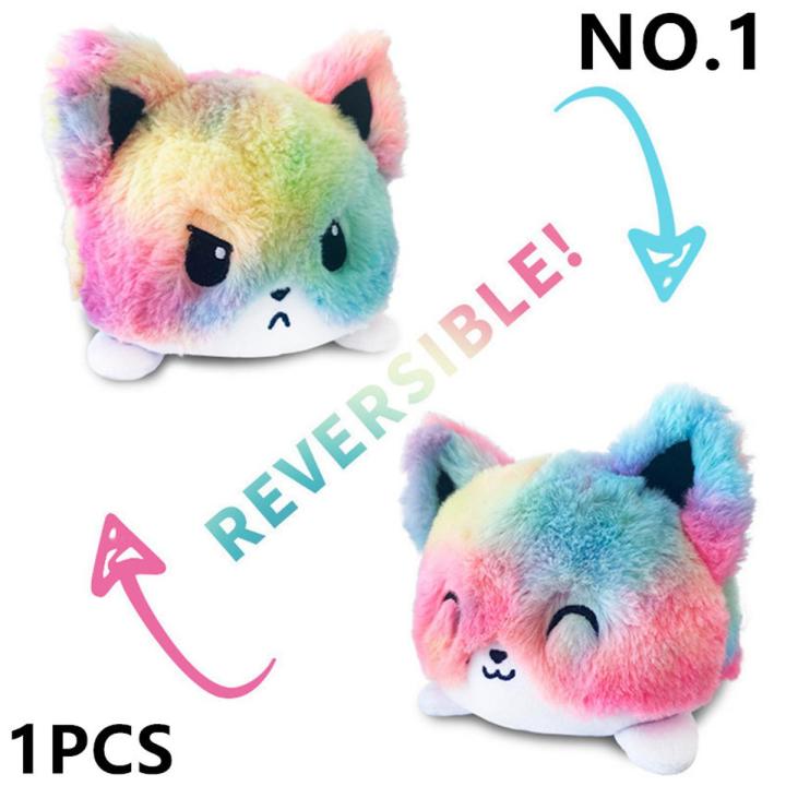 New tyle Reverible Cat Kid Pluhie Pluh Animal Cute Toy Panda Tortoie Double ided Flip Doll Pluh Doll Toy - toy for girl