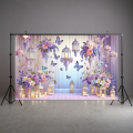 Butterfly Backdrop Wedding Cake Smash Purple Banner Flower Pink Background for Birthday. 