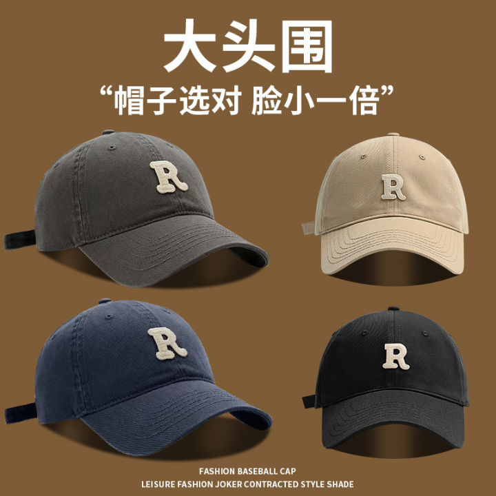 Cap With Letter R R label letter baseball cap inv male and female niche big head ...